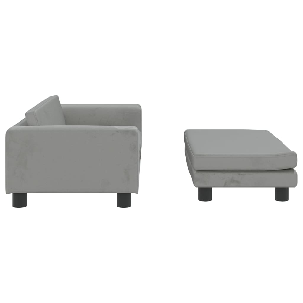 Cama De Perros Con Extensión Terciopelo Gris Claro 100x50x30 Cm / Vetonek_4