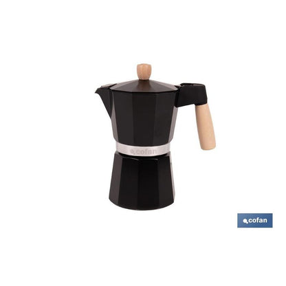 Cafetera Italiana De Inducción Negra 6 Tazas_0