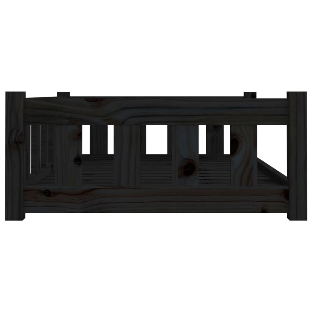 Vidaxl Cama Para Perros Madera Maciza De Pino Negro 95,5x65,5x28 Cm_4