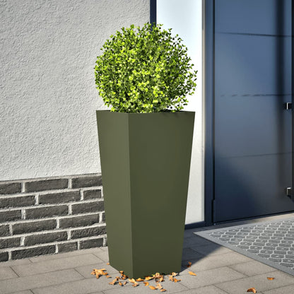 Jardinera Hexagonal Acero Verde Oliva 35x35x75 Cm_1