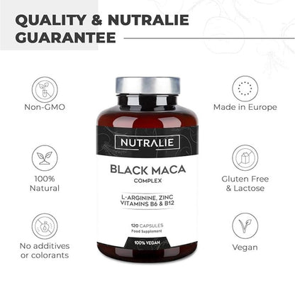 Nutralie Complexo de Maca Preta Andina + Vitaminas B6 + B12, 120 Cápsulas