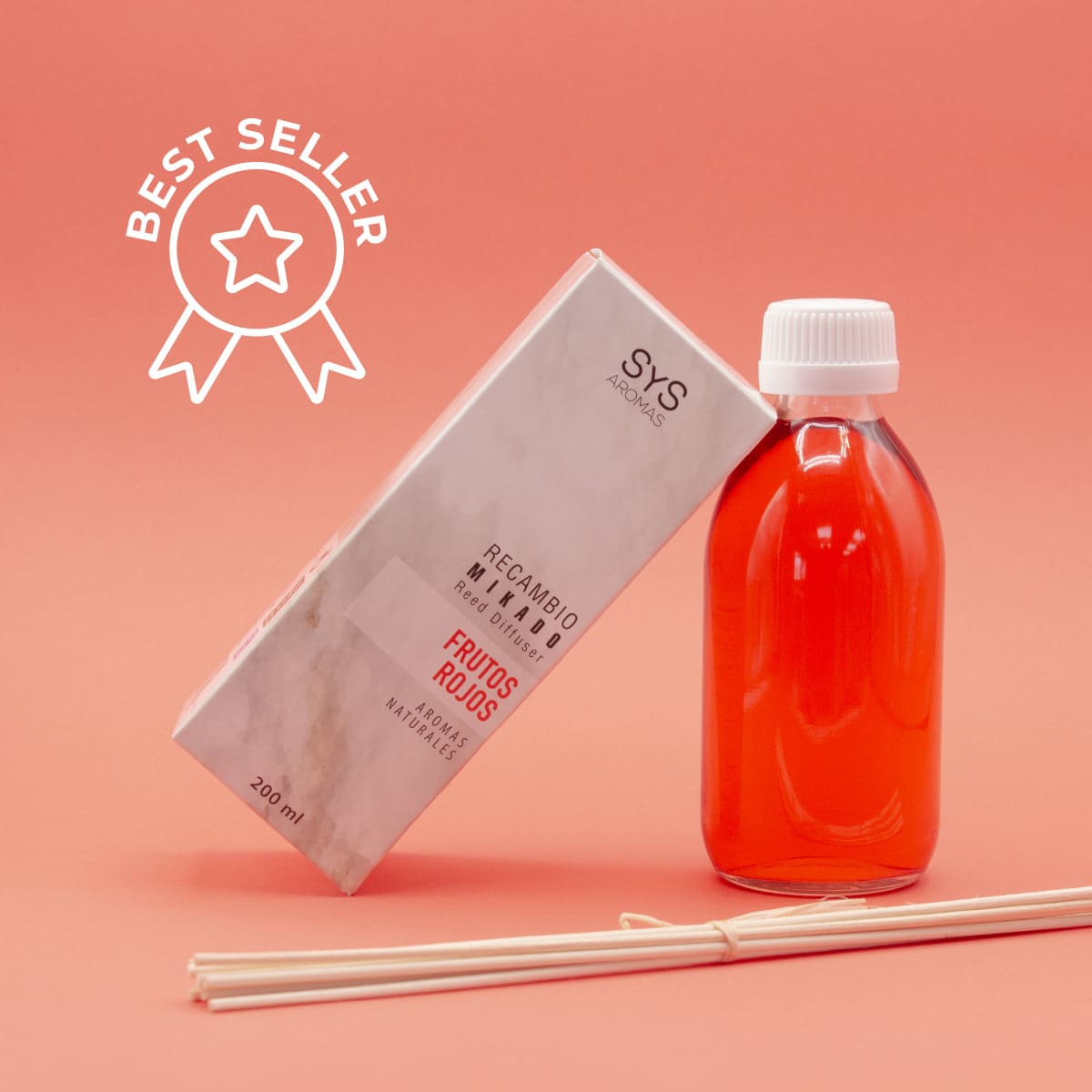 Recambio Mikado Frutos Rojos 200 ml con Varillas | Aroma Dulce y Frutado | Refill Difusor | Larga Duración_4