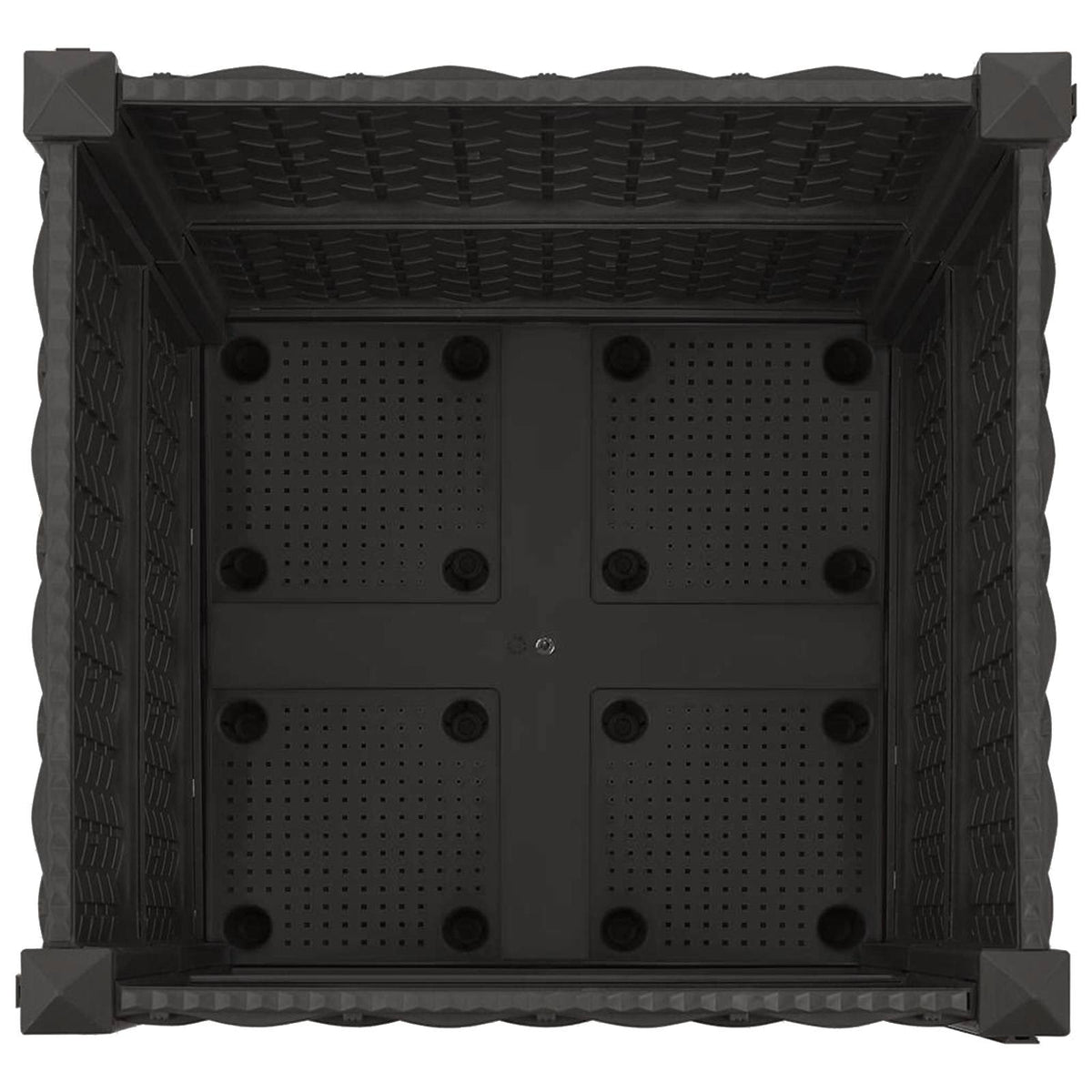 Macetero De Jardín Con Ruedas Negro 40 X 40 X 44 Cm Pp_4