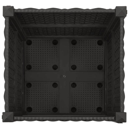 Macetero De Jardín Con Ruedas Negro 40 X 40 X 44 Cm Pp_4