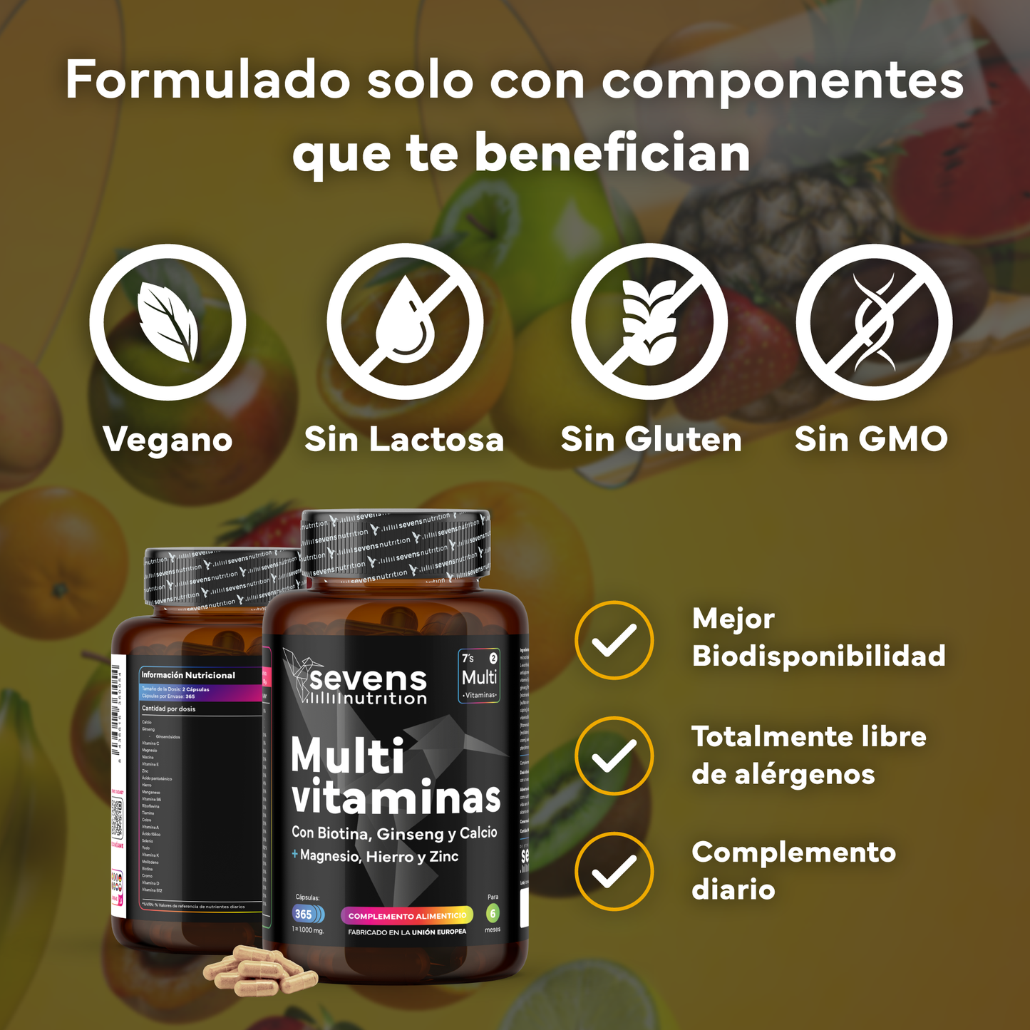 Pack 2x Multivitaminas Sevens Nutrition. Energía, Inmunidad Y Bienestar._3