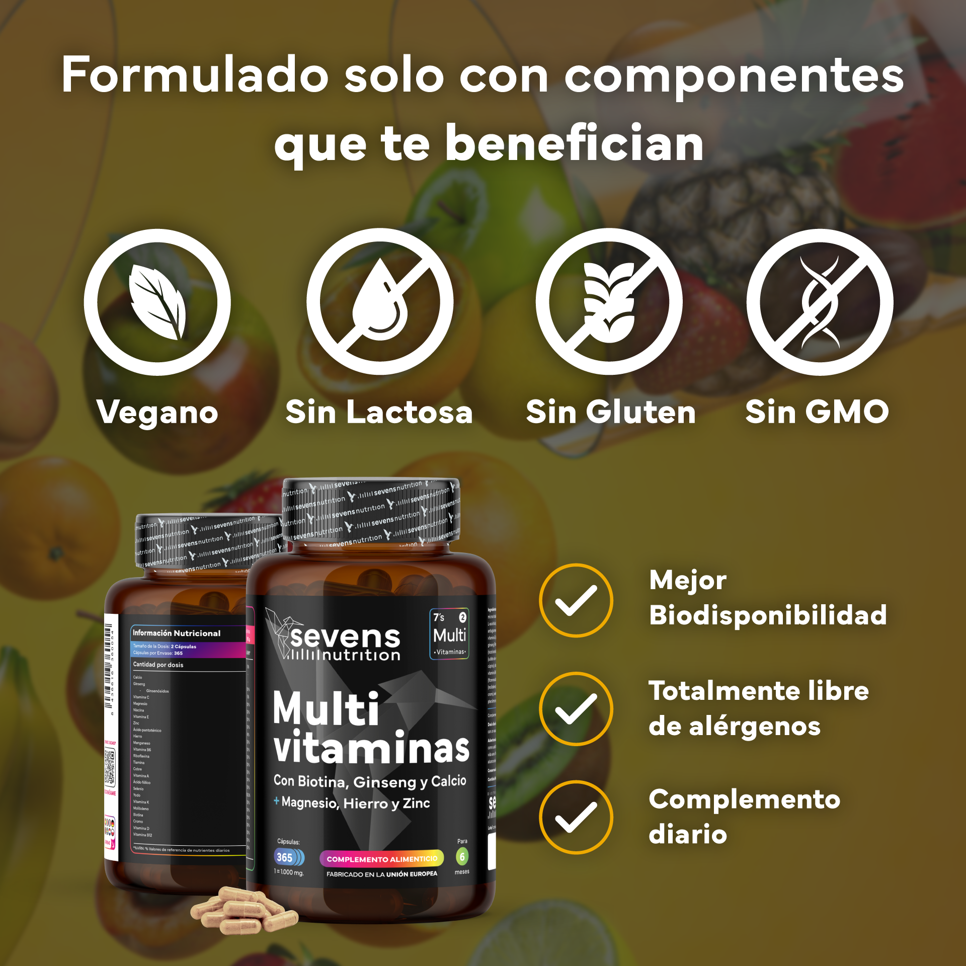 Pack 2x Multivitaminas Sevens Nutrition. Energía, Inmunidad Y Bienestar._3