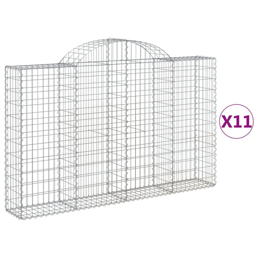 Cestas Gaviones 11 Uds Forma De Arco Hierro 200x30x120/140 Cm_0