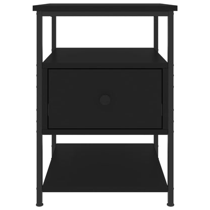 Mesita De Noche Madera De Ingeniería Negra 40x42x56 Cm_4