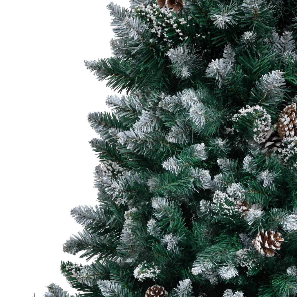 Vidaxl Árbol De Navidad Artificial Con Piñas Y Nieve Blanca 210 Cm_3