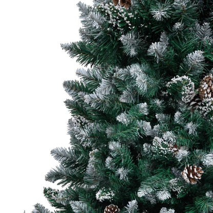 Vidaxl Árbol De Navidad Artificial Con Piñas Y Nieve Blanca 210 Cm_3