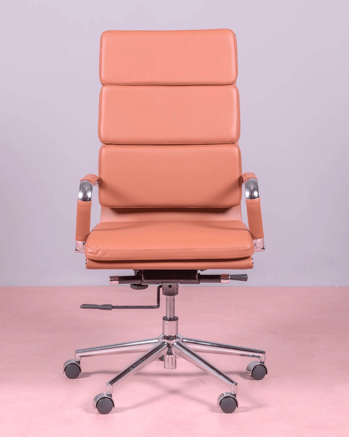 Silla De Oficina Con Ruedas Y Respaldo Alto Acolchado En Polipiel - Alu S_3