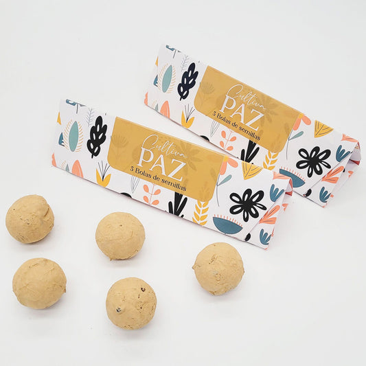 Bolas de sementes Cultiva Paz, bolso de jardim