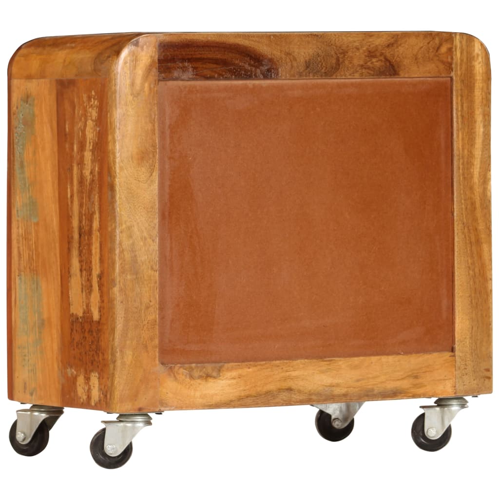 Mesita De Noche Madera Reciclada Maciza 50x30x50 Cm_1