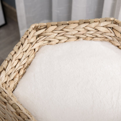 Pawhut Árbol Rascador Para Gatos Pequeño 66cm Con Cueva De Juncos Cama Y Cojines_3