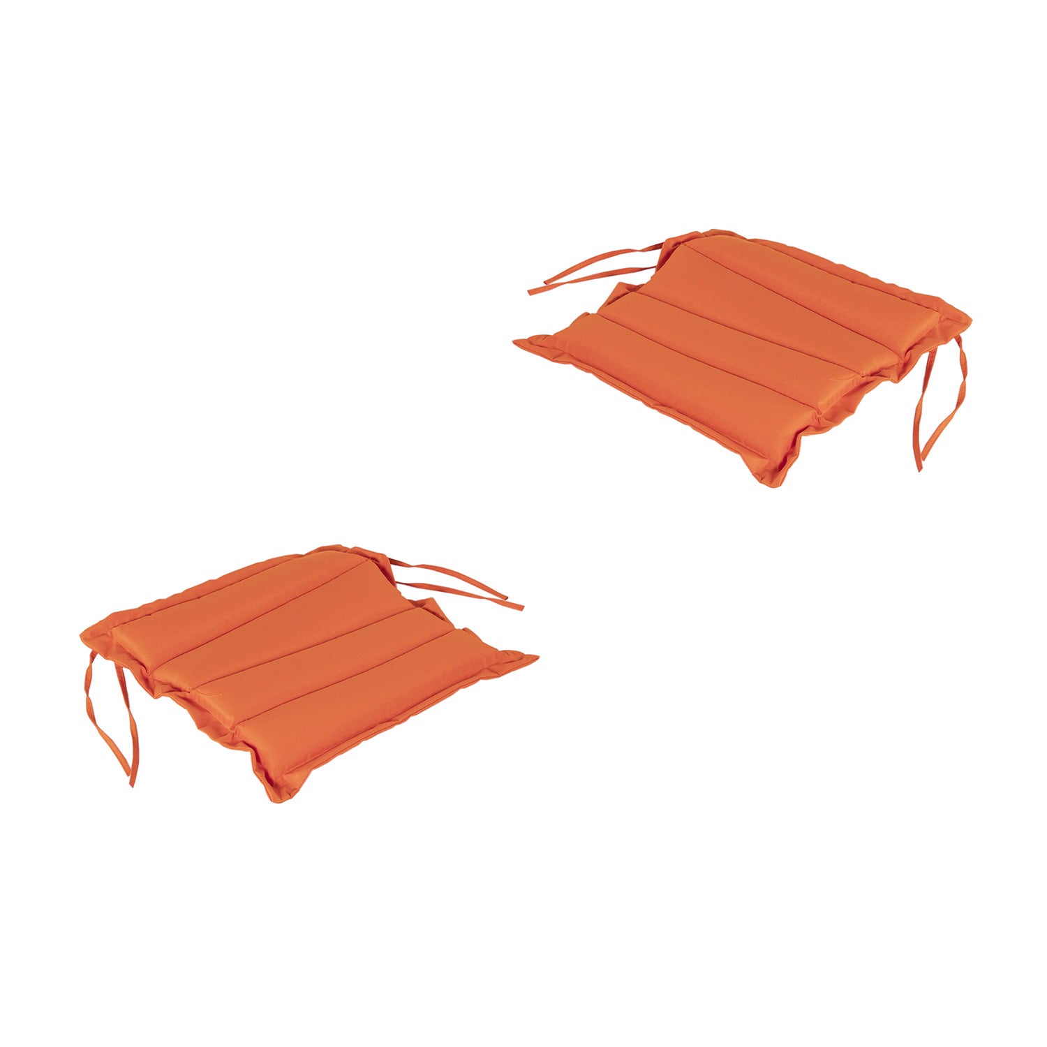 Pack 2 Cojines Para Sillas De Jardín Color Naranja, Tamaño 37x37x5 Cm, Repelente Al Agua,_0