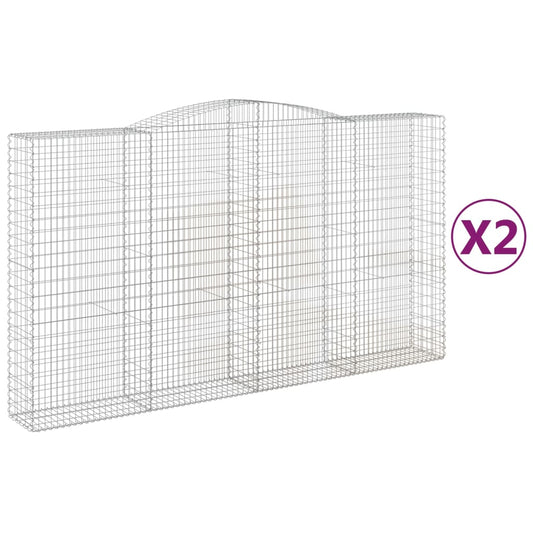 Cestas De Gaviones 2 Uds Forma De Arco Hierro 400x50x220/240 Cm_0
