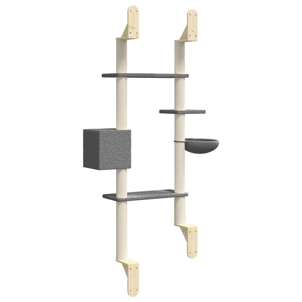 Árbol Rascador Para Gatos De Pared Gris Oscuro 180 Cm_5