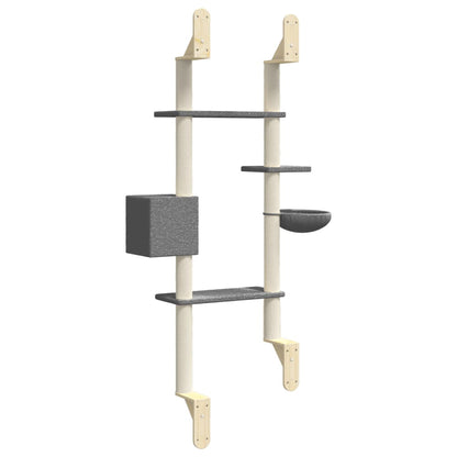 Árbol Rascador Para Gatos De Pared Gris Oscuro 180 Cm_5