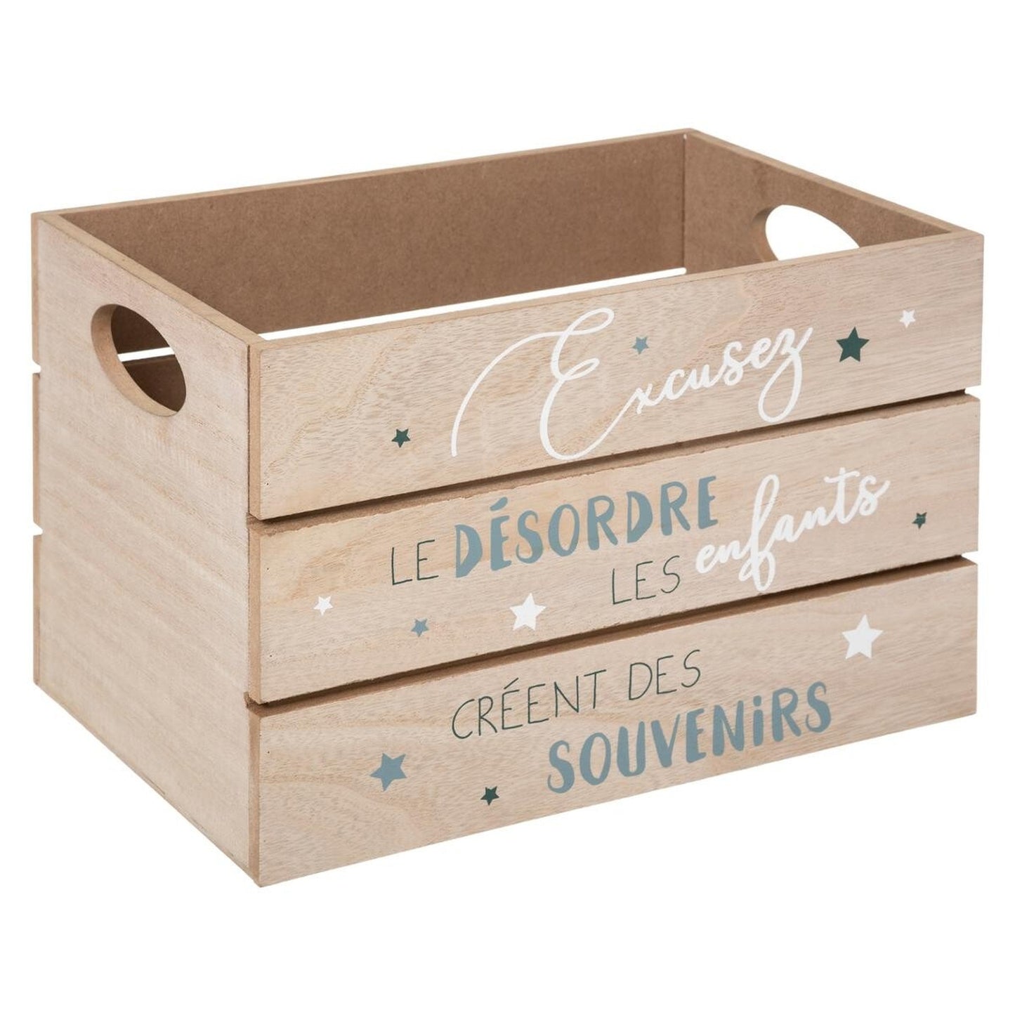 Juego De 2 Cajas De Madera Y Azul_1