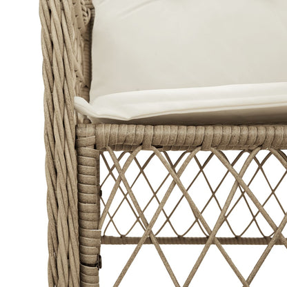 Set Comedor De Jardín 9 Pzas Con Cojines Ratán Sintético Beige / Vetonek_1
