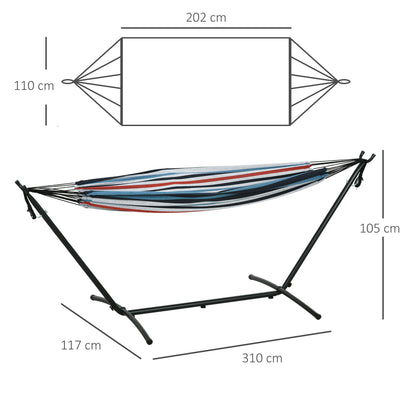 Outsunny Hamaca Con Soporte 310x117 Cm Hamaca De Camping Con Bolsa De Transporte_2