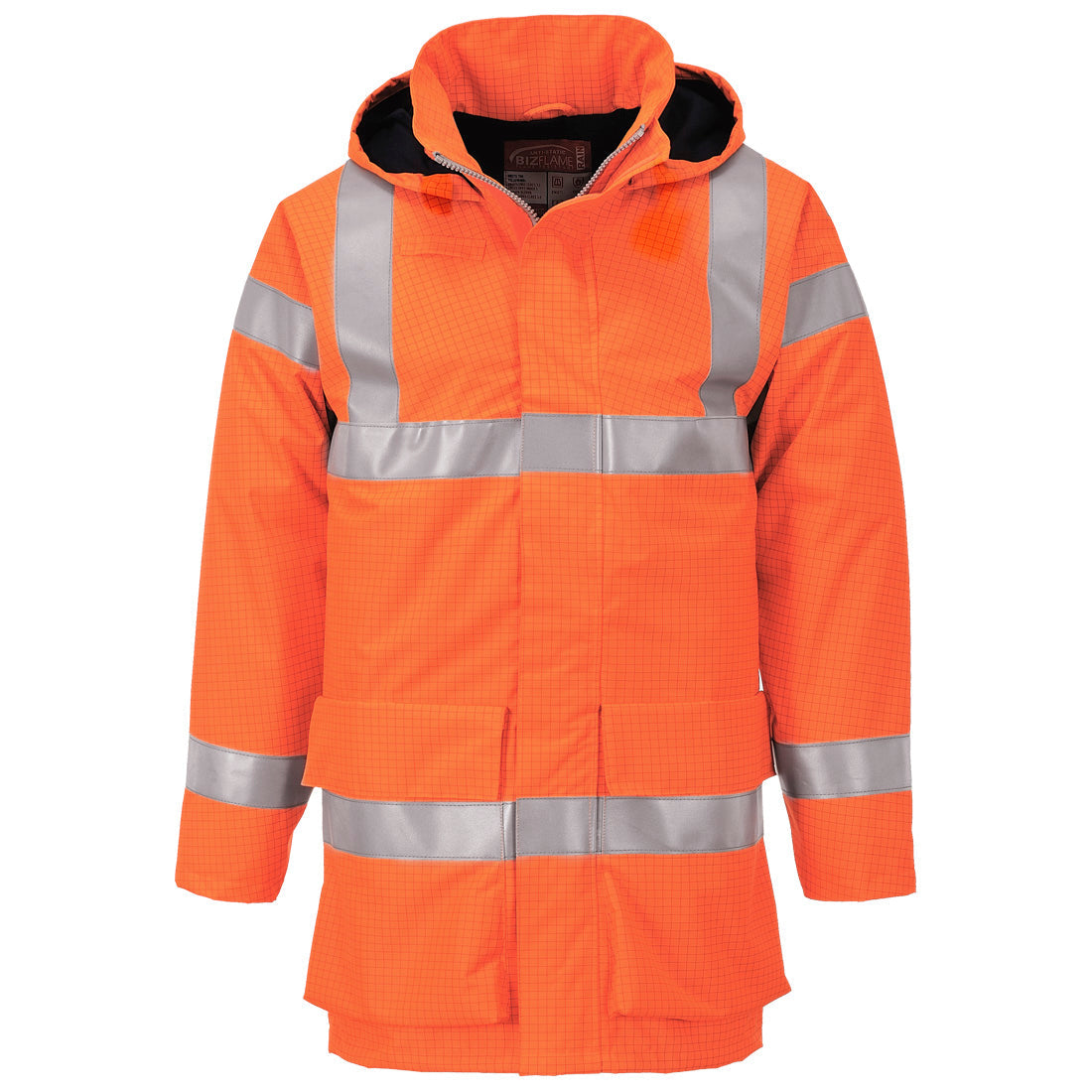 Chaqueta Ligera De Alta Visibilidad, Ignífuga Y Antiestática Bizflame Rain / M / Naranja_0
