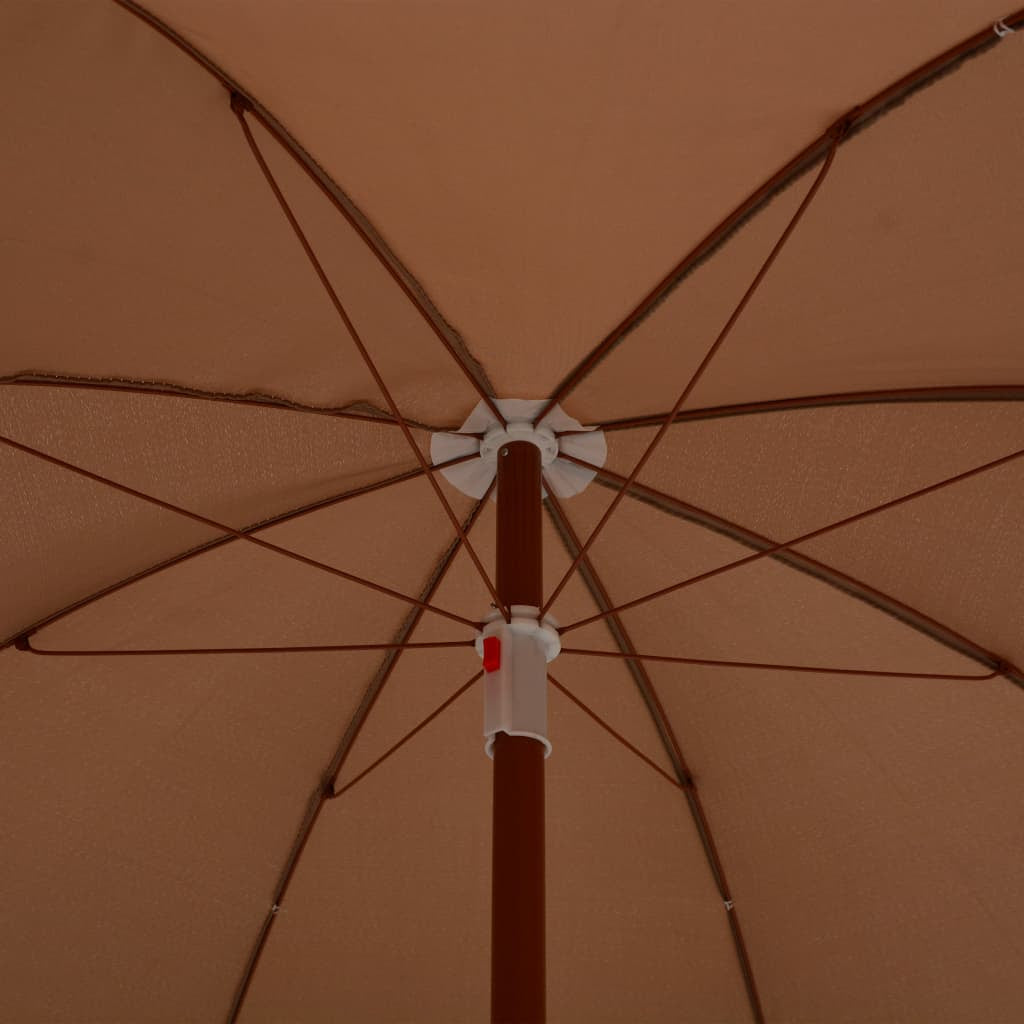 Vidaxl Sombrilla De Jardín Con Palo De Acero Taupe 180 Cm_3
