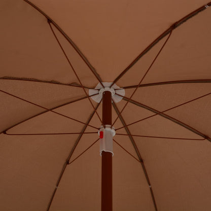 Vidaxl Sombrilla De Jardín Con Palo De Acero Taupe 180 Cm_3