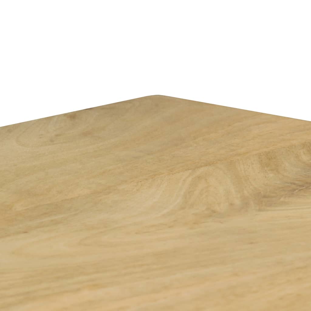 Mesa De Comedor De Madera Maciza De Mango Y Acero 115x55x76 Cm_4
