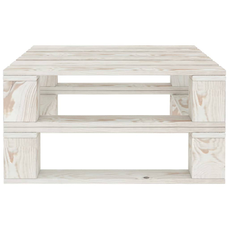 Vidaxl Juego De Muebles De Palés Para Jardín 6 Piezas Madera Blanco_3