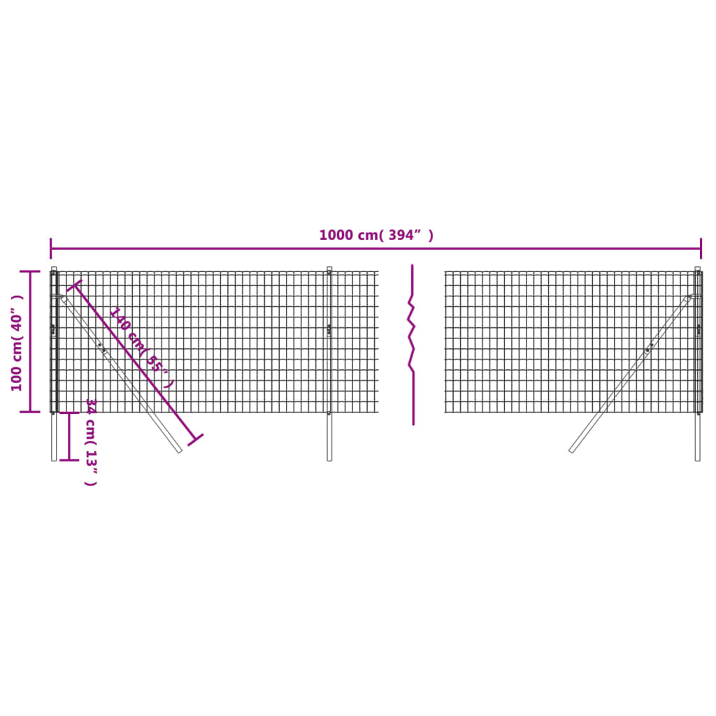 Cerca De Alambre De Acero Galvanizado Verde 1x10 M / Vetonek_1