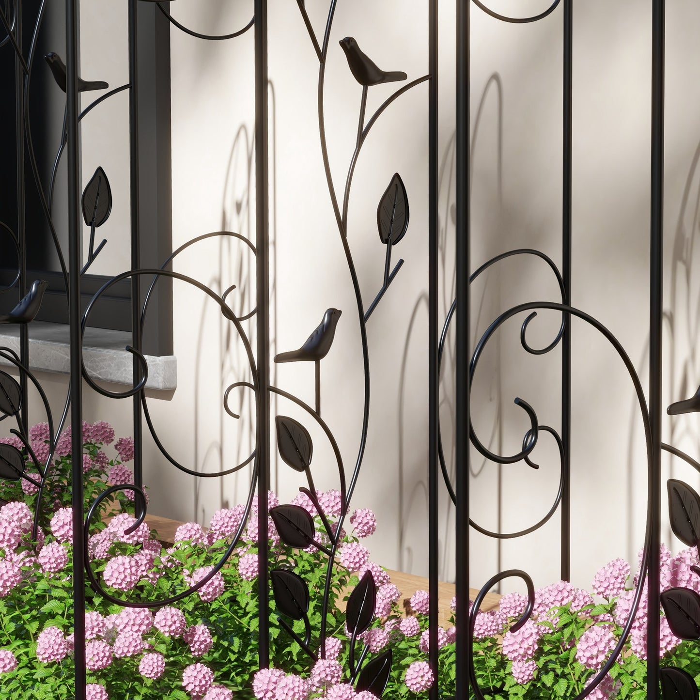 Outsunny Juego De 4 Enrejados De Jardín Con Marco De Acero 40x106 Cm Negro_3