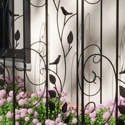 Outsunny Juego De 4 Enrejados De Jardín Con Marco De Acero 40x106 Cm Negro_3