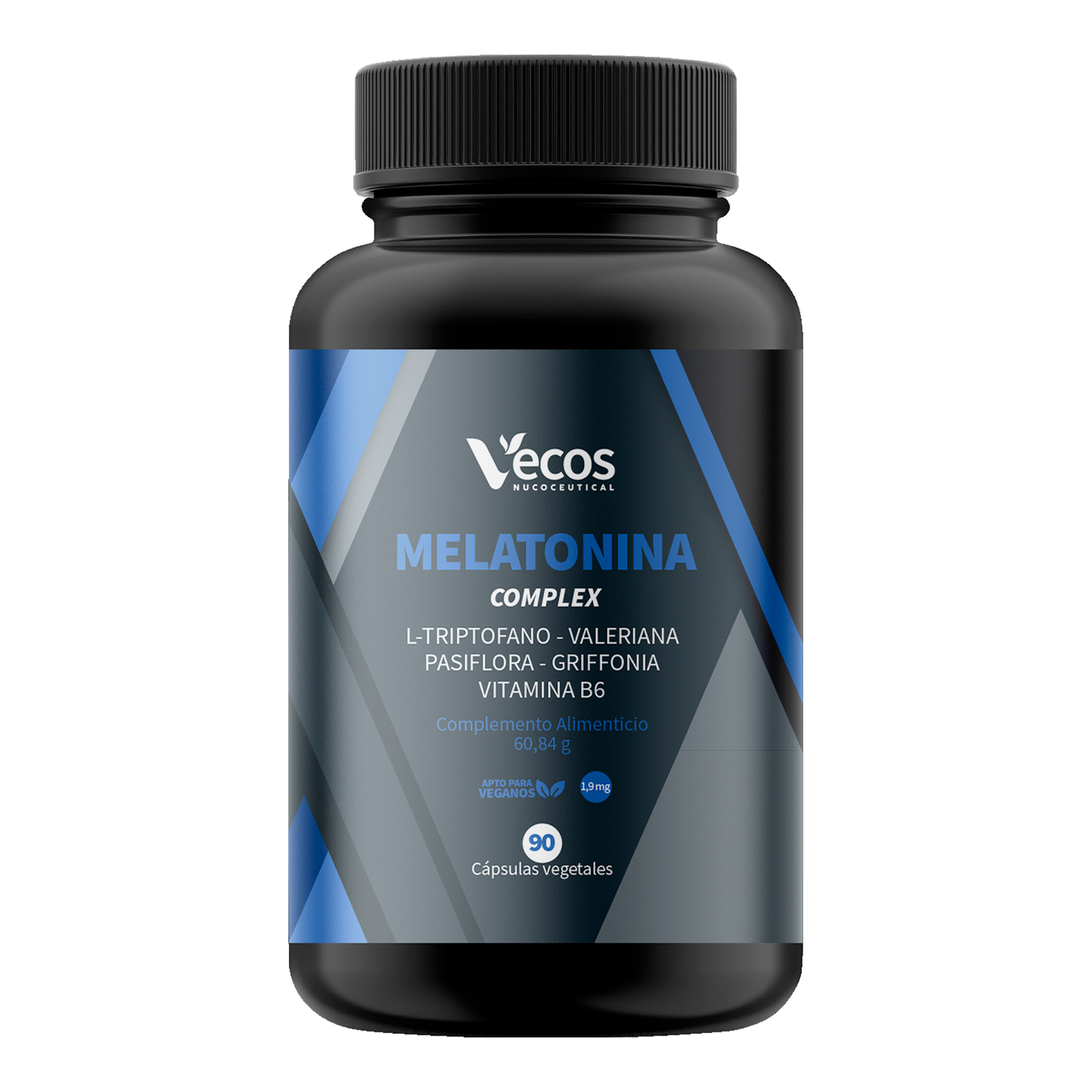 Melatonina Complex Vecos 90 Cápsulas | Descanso Y Bienestar | Con Valeriana, Pasiflora, Griffonia Y Melatonina_0
