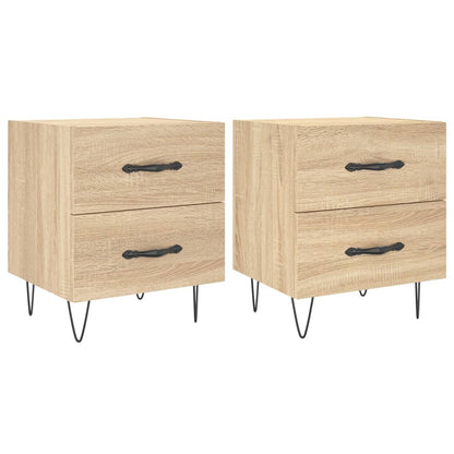 Mesita Noche 2 Uds Madera Ingeniería Roble Sonoma 40x35x47,5 Cm_0