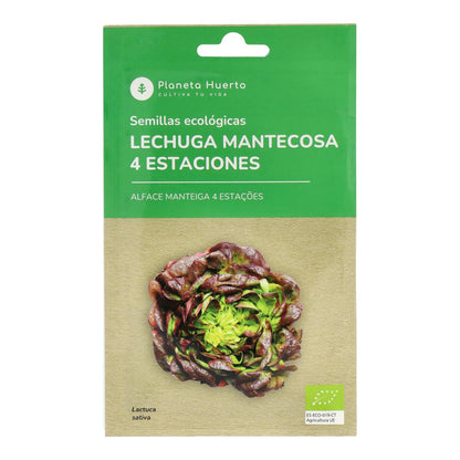 Sementes de alface butterhead orgânicas de 4 estações da Planeta Huerto