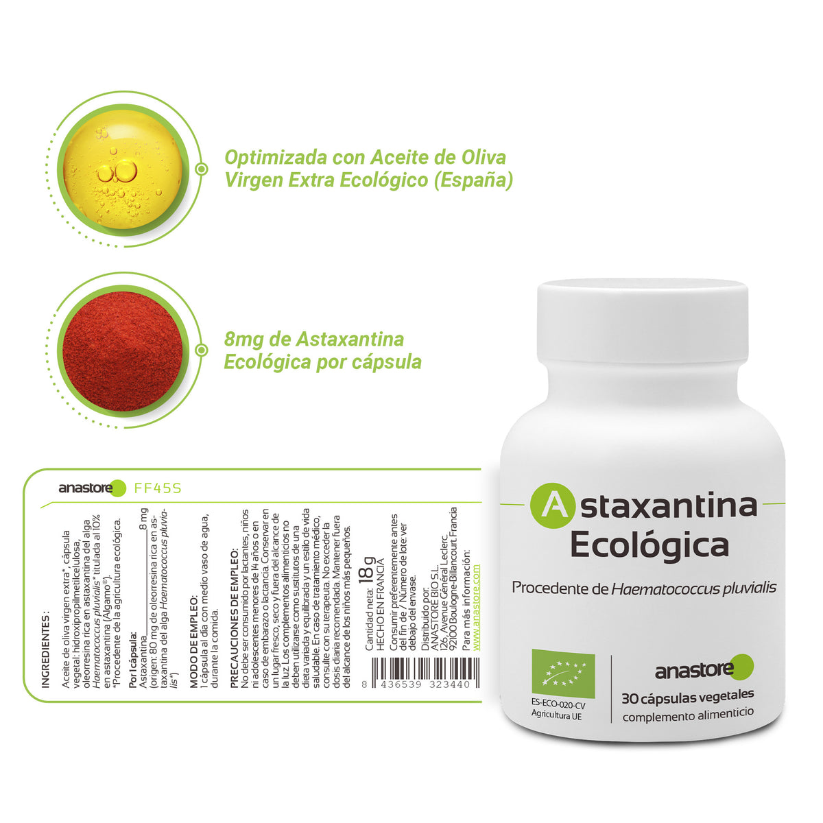 Astaxantina Ecológica * 30 Cápsulas / 8 Mg * Antioxidante De Origen Natural_1