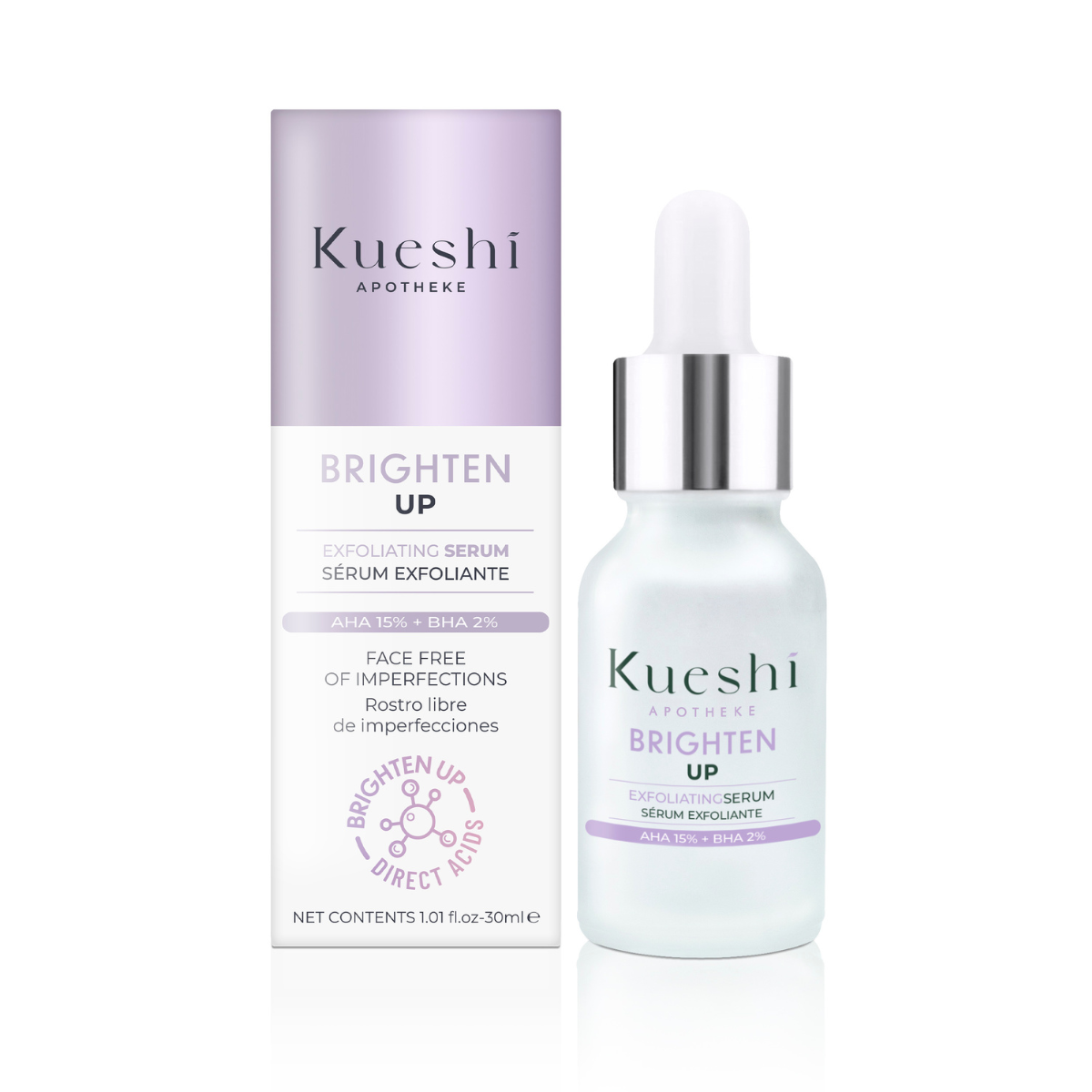 Sérum facial esfoliante 15% AHA + 2% BHA Kueshi 30 ml