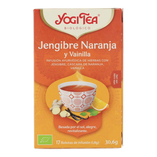 Yogi Tea Gengibre Laranja e Baunilha Biológico, 17 saquetas