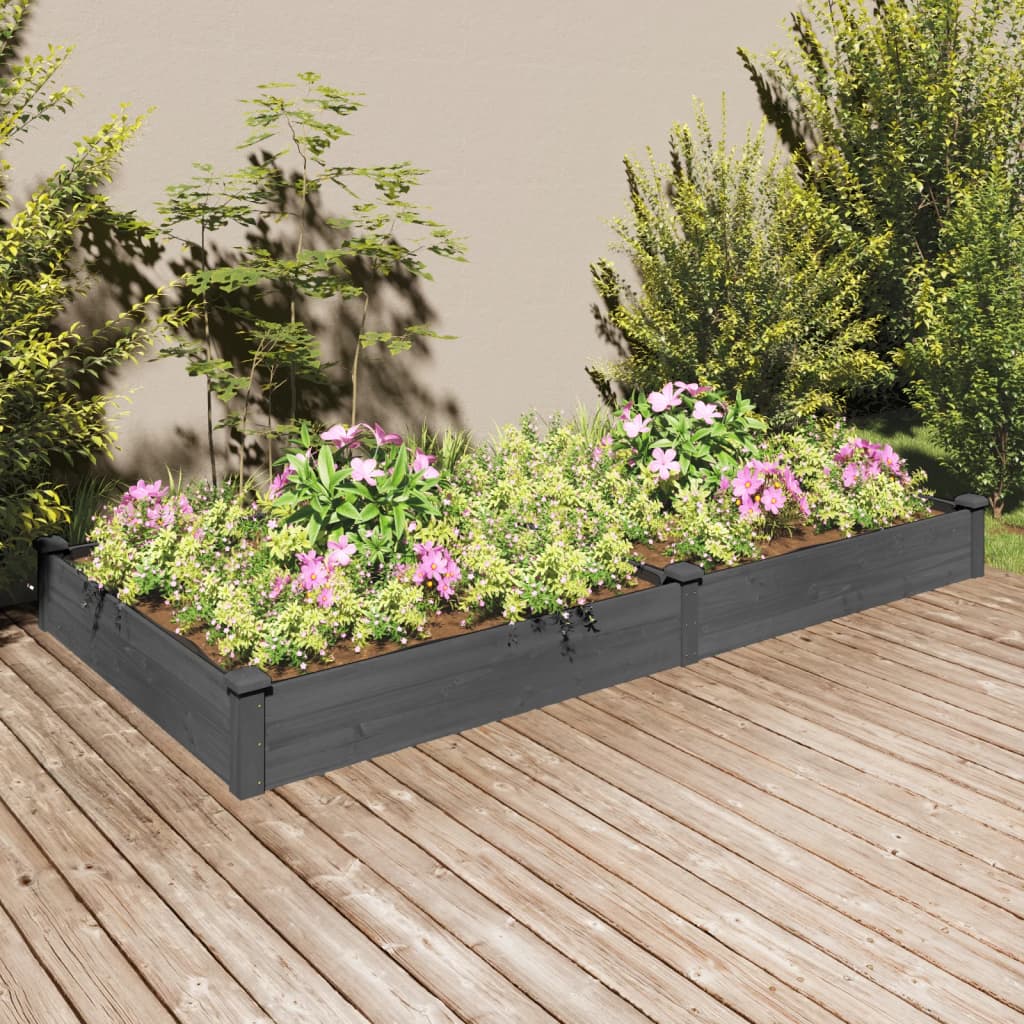 Jardinera Arriate Con Forro Madera Abeto Gris 240x120x25 Cm_1