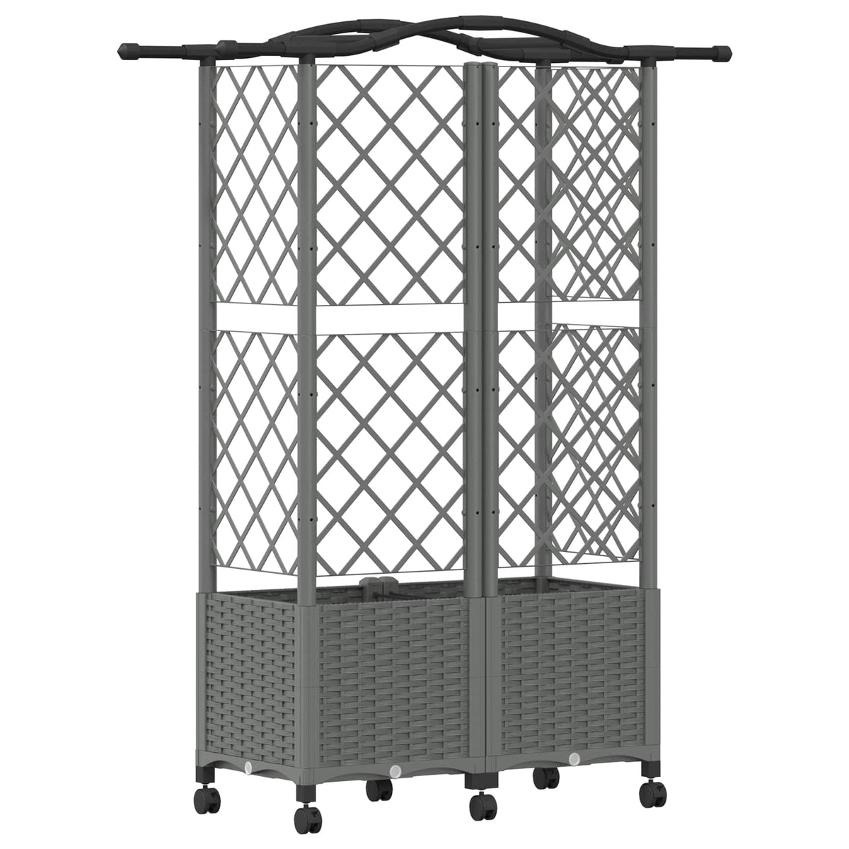 Cama Elevada Con Trellis Y Techo Gris Claro 122 X 40 X 144 Cm_4