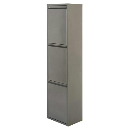 Armário de reciclagem PAT 3 em metal cinzento