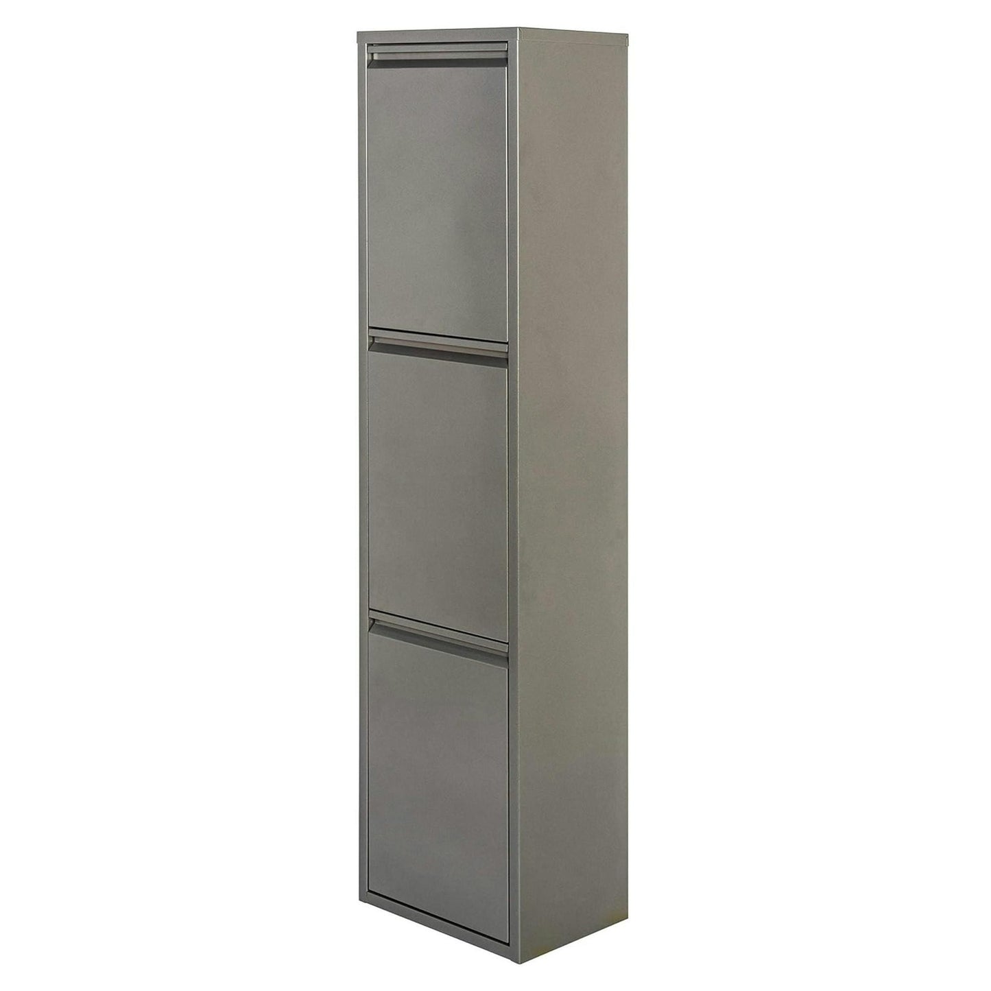 Armário de reciclagem PAT 3 em metal cinzento