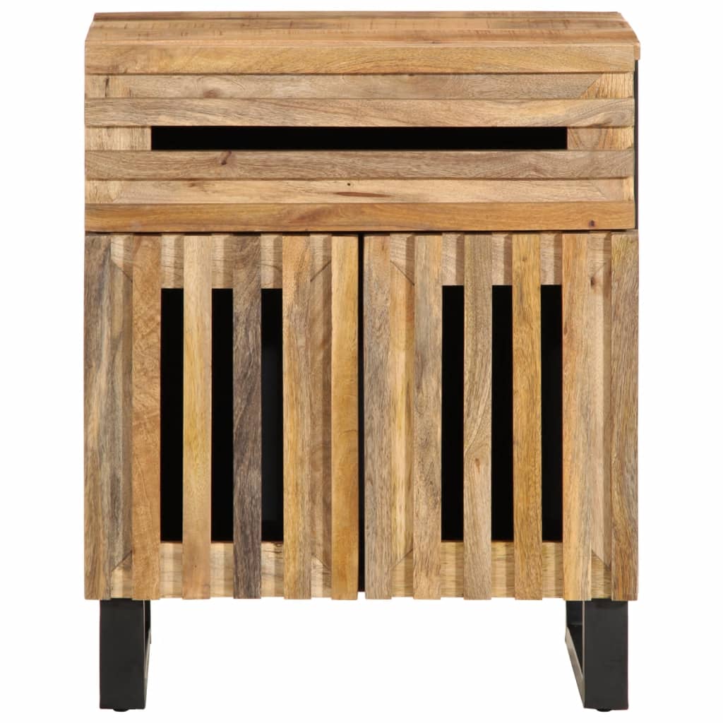 Mesita De Noche Madera Maciza De Acacia 50x34x60 Cm_0