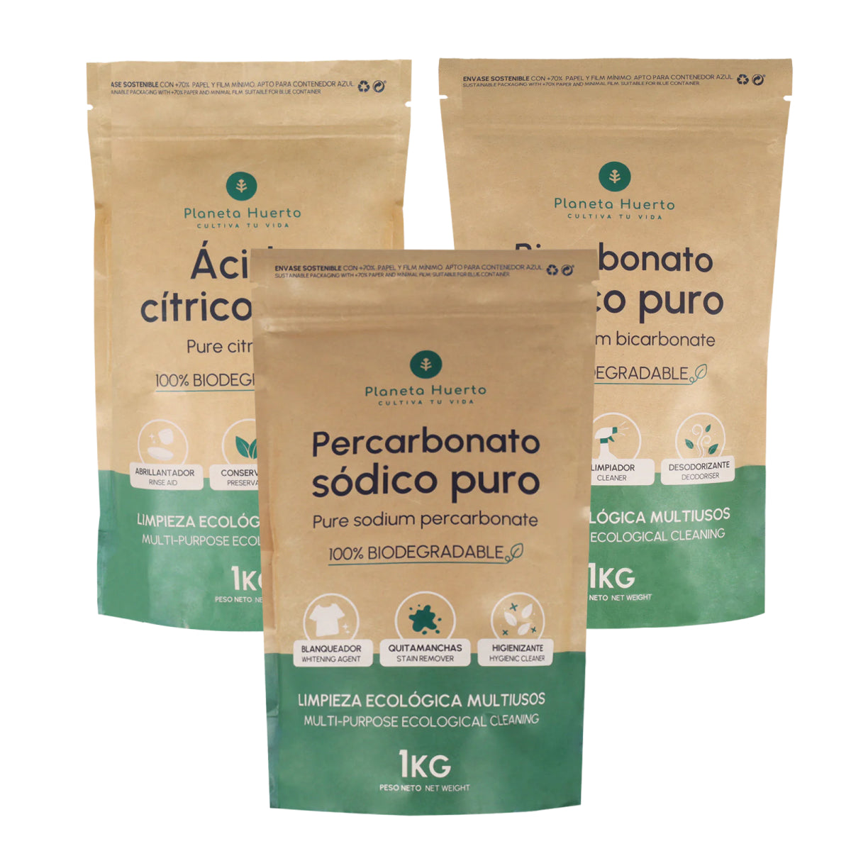Pacote de Limpeza Doméstica Zero Resíduos Planeta Huerto 1 Kg