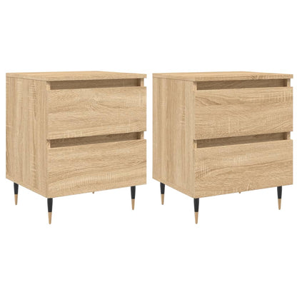 Mesitas Noche 2 Uds Madera Ingeniería Roble Sonoma 40x35x50 Cm_0