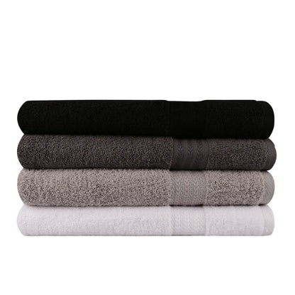 Juego De Toallas De Baño (4 Piezas) Blanco, Gris, Gris Oscuro Y Negro_1