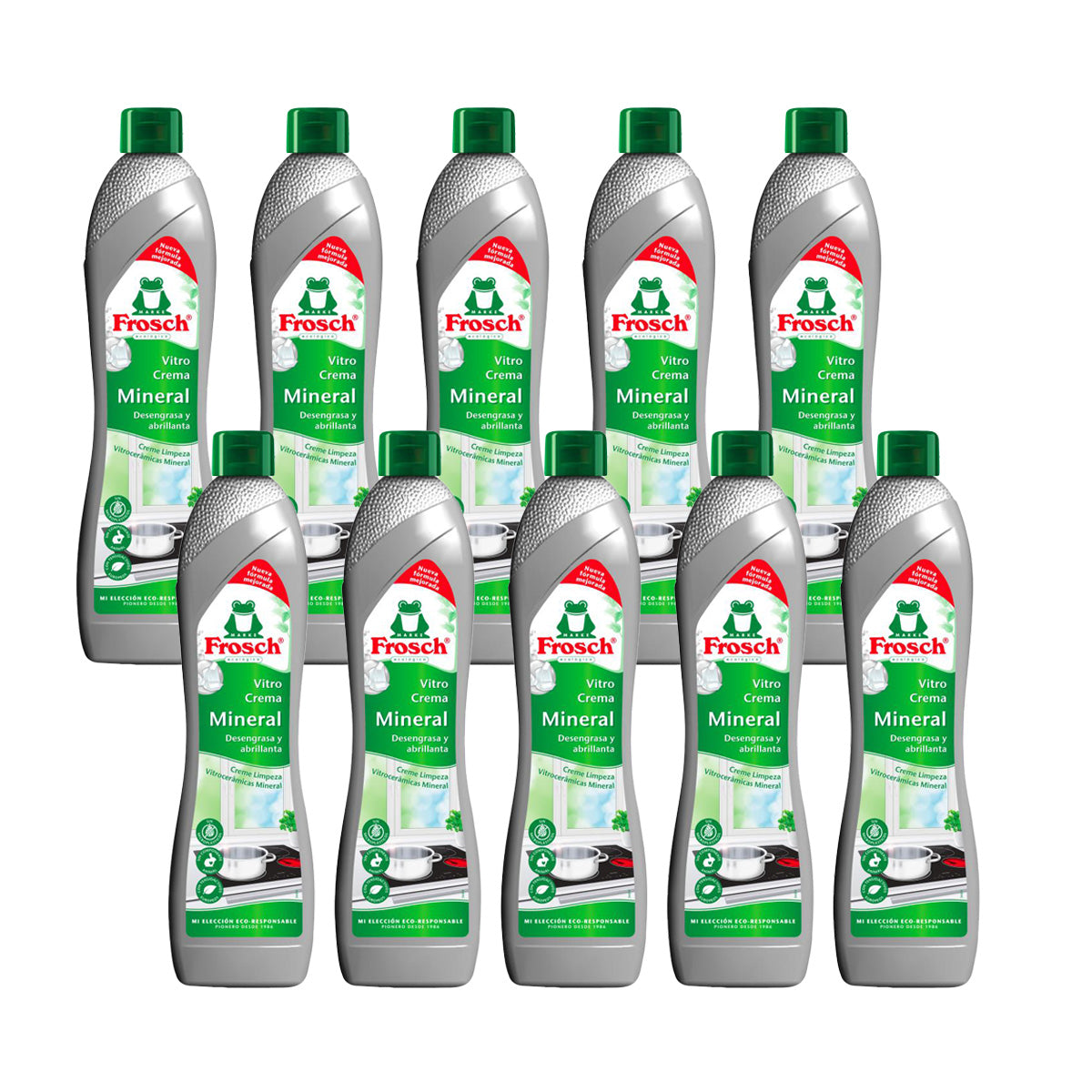 Pack 10x Crema limpiadora vitro con minerales Eco Frosch 500 ml