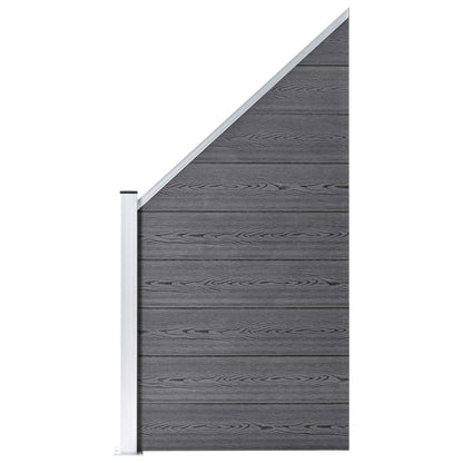 Set De Valla 10 Cuadradas + 1 Oblicua Wpc Gris 1830x186 Cm / Vetonek_2