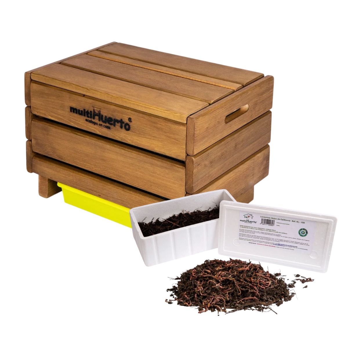 Fruteira Simples de Vermicompostor com Minhocas Multi-Jardim